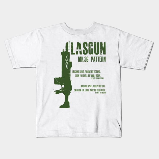 Lasgun Mk.36 Kantrael Pattern Kids T-Shirt by TheNerdcoreCabaret